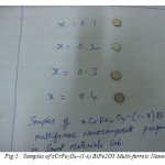 Fig:5.  Samples of xCrFe2O4–(1-x) BiFe2O3 Multi-ferroic Nanocomposite