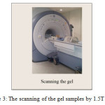 Figure 3: The scanning of the gel samples by 1.5T MRI