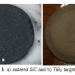 Fig 1: a) sintered SiC and b) TiB2 target