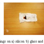 Fig 2: SiCN coatings on a) silicon b) glass and c) 304SS substrates