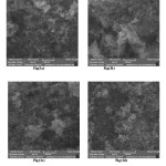 Figure 3a,b,c,d: SEM images of CexNi0.6Zn0.4Fe2-xO4(x=0,0.02,0.04,0.06) samples