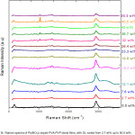 Fig 5:  Raman spectra of Pb(NO3)2 doped PVA-PVP blend films, with DL varied from 2.7 wt% up to 50.5 wt%