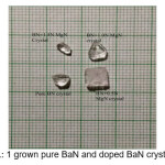 Fig.: 1 grown pure BaN and doped BaN crystals