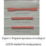 Figure 2: Prepared specimens according to  ASTM standard for testing purpose