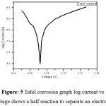 Figure: 5 Tafel corrosion graph log current vs voltage shows a half reaction to separate an electrode
