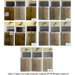 Figure 4: Impact test results on polymer composite (PCM) fiberglass-reinforced reinforcement variations: A1) 4 Layers, A2) 5 Layers, A3) 6 Layers, A4)  7 Layers and A5) 8 Layers
